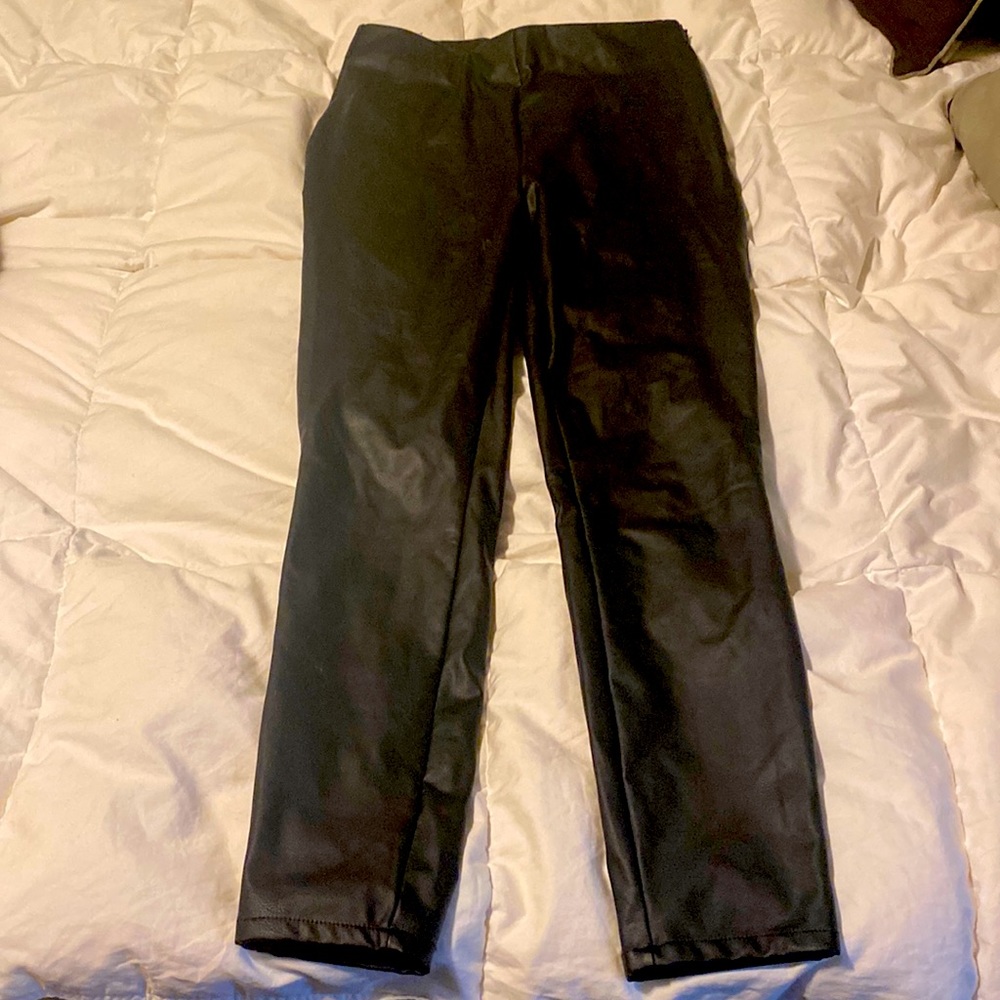 Skinny vegan leather jeans